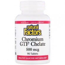 Витамины Natural Factors Chromium GTF Chelate 500 mcg 90 таблеток