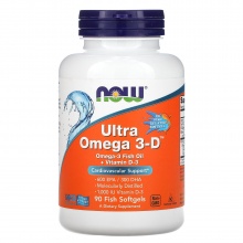 Антиоксидант NOW Ultra Omega 3D 600 EPA 300 DHA  90 капсул
