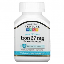 Витамины 21st Century Iron 27 мг 110 таблеток