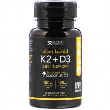 Витамины Sports Research Vitamin D3+K2 60 капсул